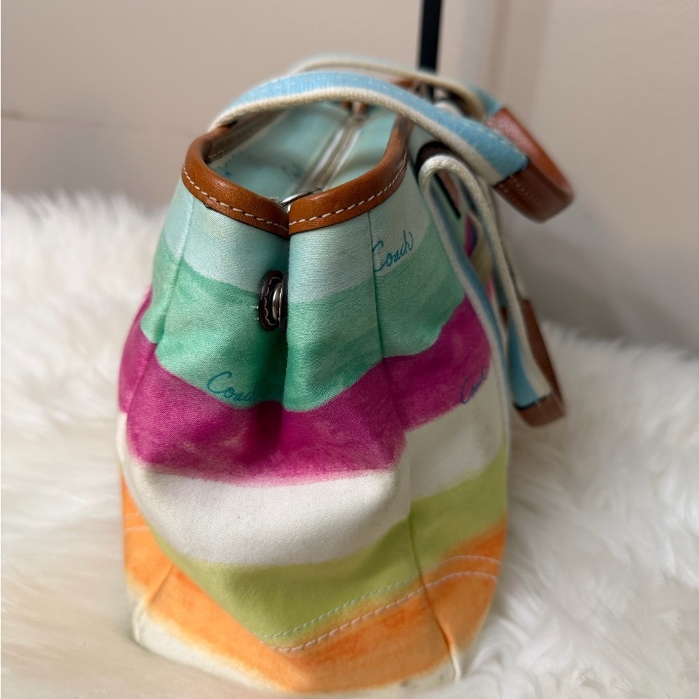 Coach Colorful Striped Tote Bag - Picture 2 of 10